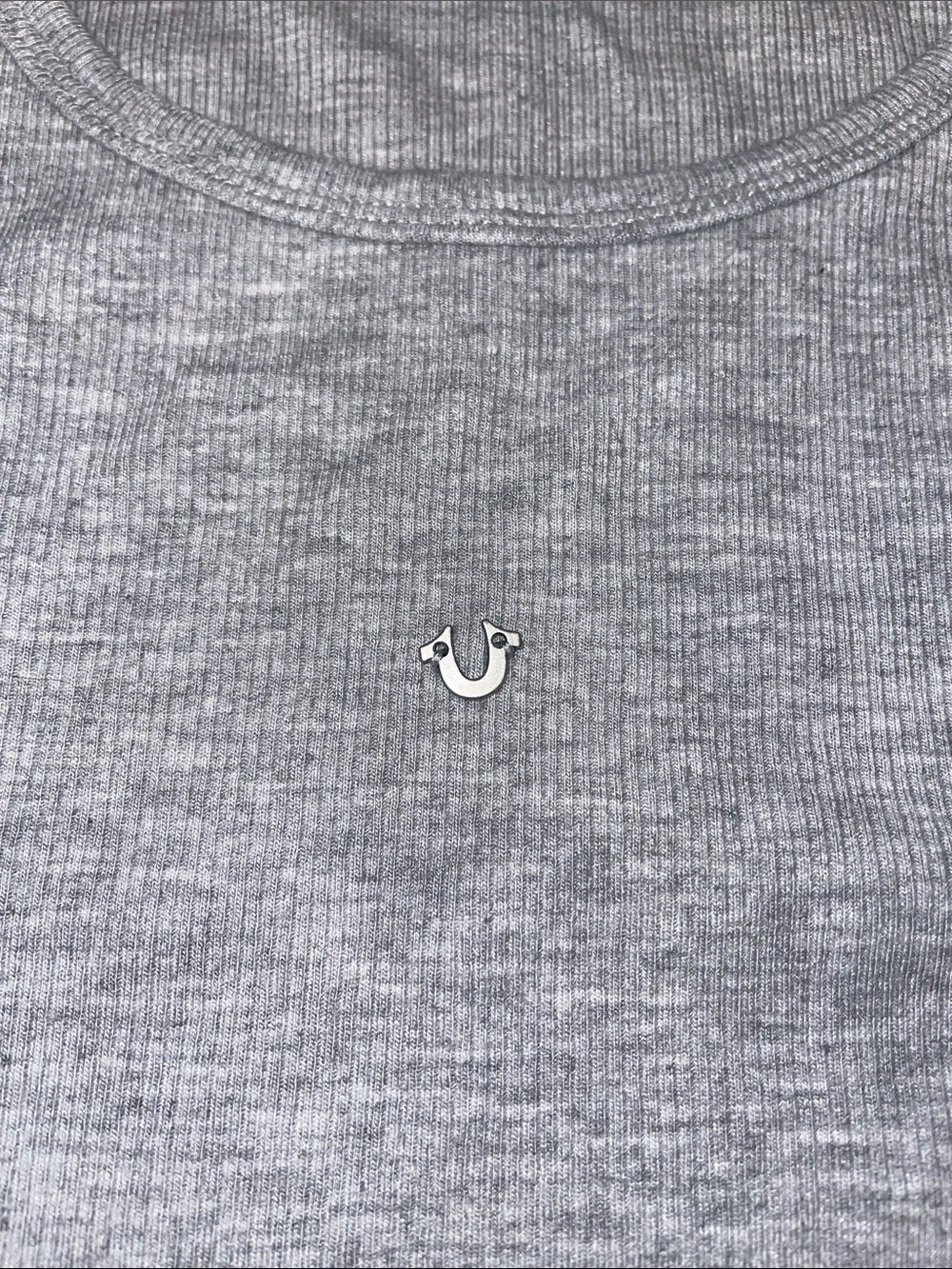 True Religion Heather Gray Ribbed Tank Bodysuit - Picture 3 of 4
